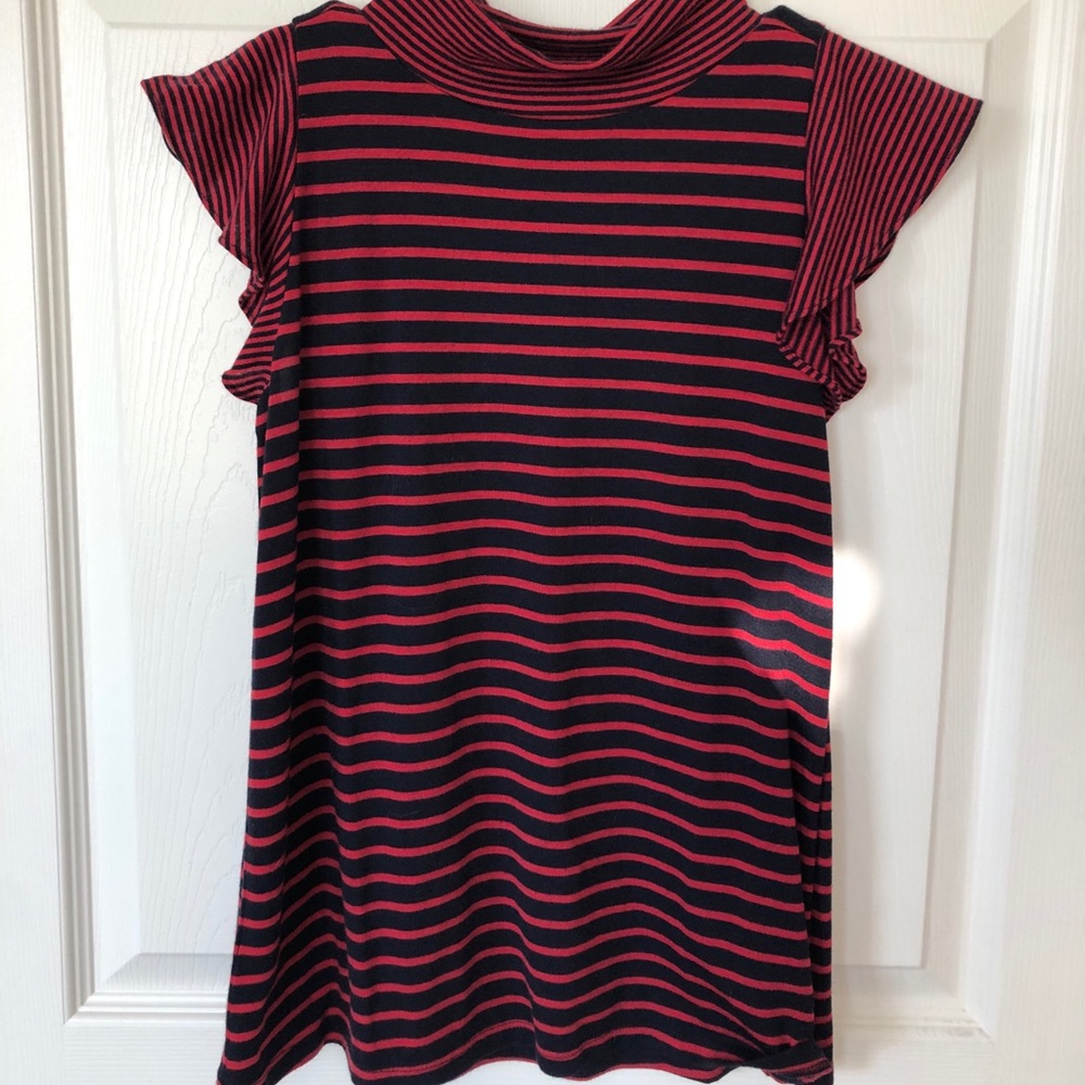 Stripe turtle neck tee